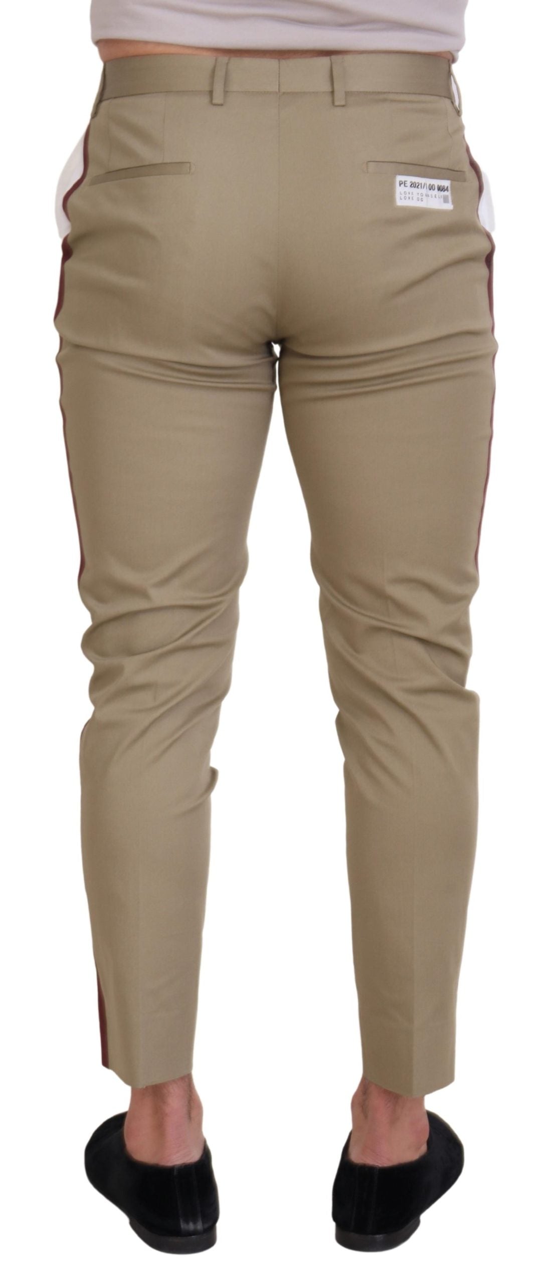 Dolce & Gabbana Two-Tone White & Brown Chic Cotton Men's Pants