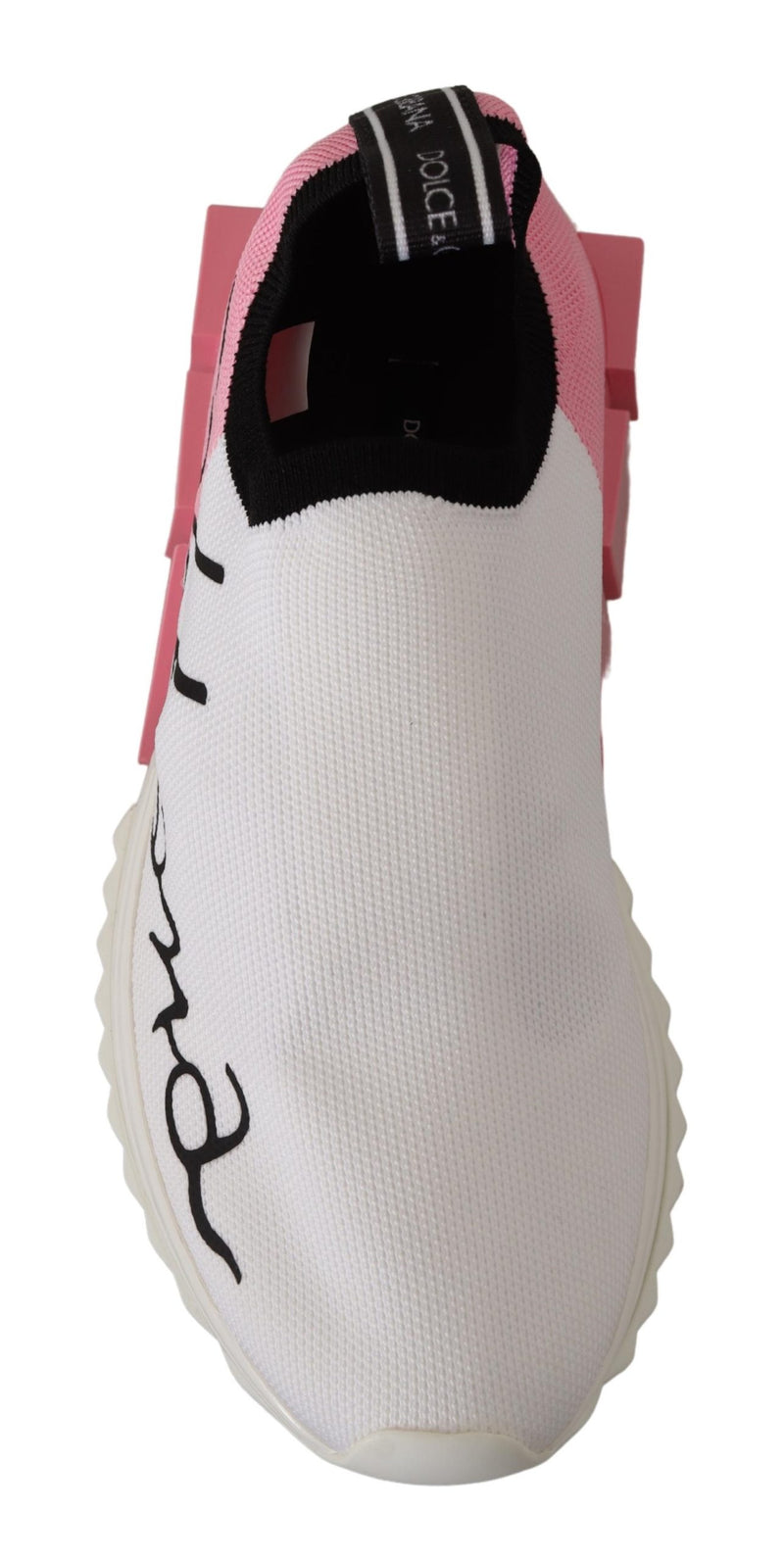 Dolce & Gabbana Elegant Sorrento Slip-On Sneakers in White & Women's Pink