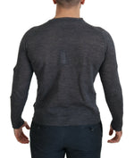 Costume National Sleek Gray Crewneck Pullover Men's Sweater