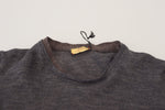 Costume National Sleek Gray Crewneck Pullover Men's Sweater