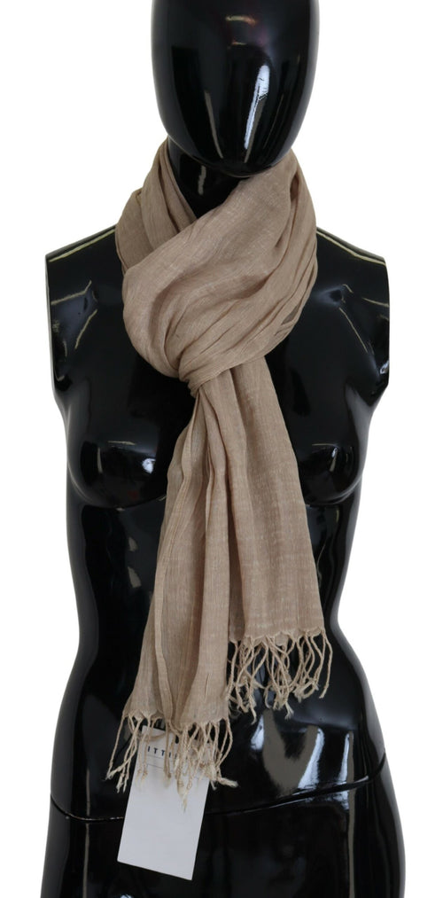 Costume National Chic Beige Fringed Scarf for Women's Women