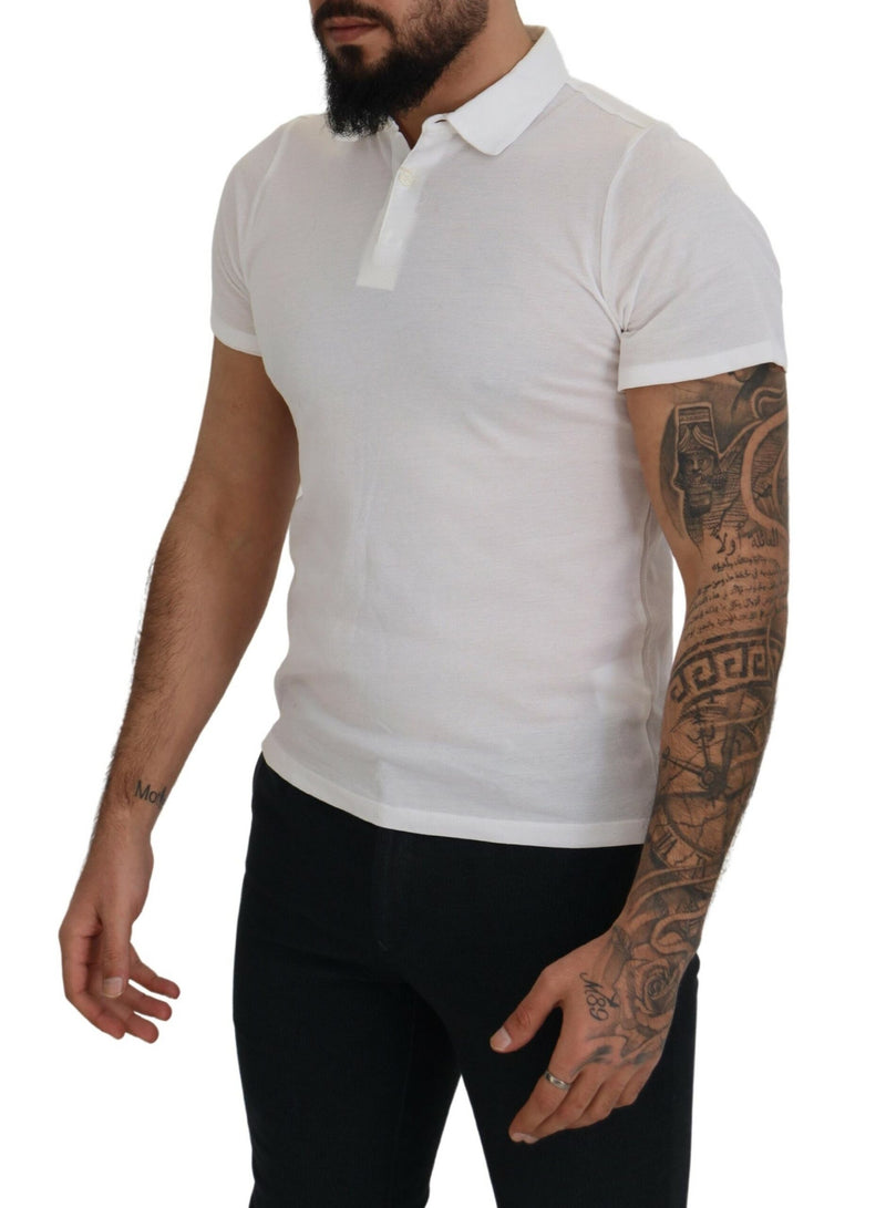 FRADI Elegant White Cotton Polo Men's T-Shirt