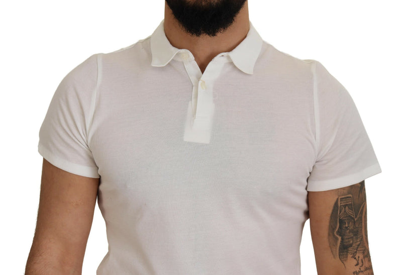 FRADI Elegant White Cotton Polo Men's T-Shirt