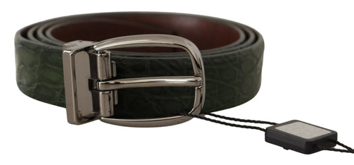 Dolce & Gabbana Elegant Italian Leather Crocodile Men's Belt