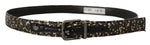 Dolce & Gabbana Elegant Italian Leather Belt with Crown Men's Detail