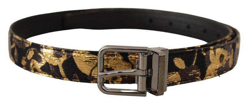 Dolce & Gabbana Multicolor Leather Belt with Black Men's Buckle