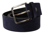 Dolce & Gabbana Navy Elegance Velvet Leather Men's Belt