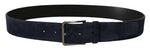 Dolce & Gabbana Navy Elegance Velvet Leather Men's Belt