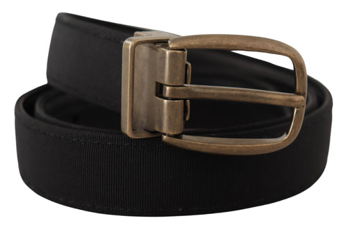 Dolce & Gabbana Elegant Grosgrain Leather Belt - Men's Black