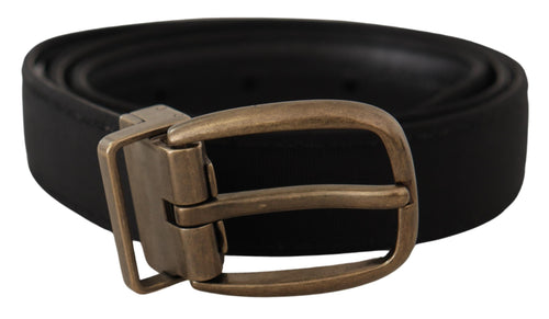 Dolce & Gabbana Elegant Grosgrain Leather Belt - Men's Black