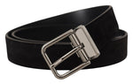 Dolce & Gabbana Elegant Black Leather Grosgrain Men's Belt