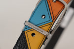 Dolce & Gabbana Elegant Multicolor Leather Belt with Silver Men's Buckle