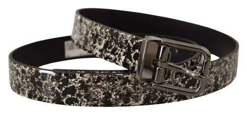 Dolce & Gabbana Elegant Marble Print Leather Men's Belt