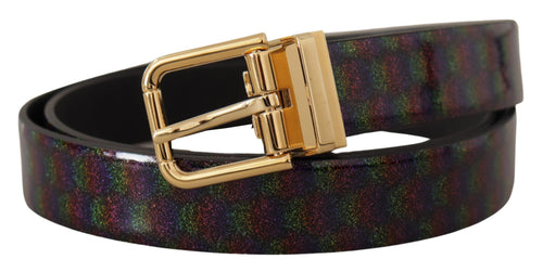 Dolce & Gabbana Elegant Vernice Leather Belt with Silver Men's Buckle