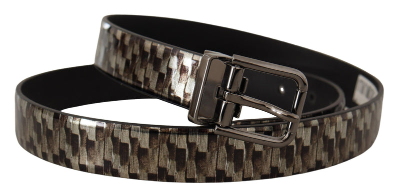 Dolce & Gabbana Elegant Leather Silver Buckle Men's Belt