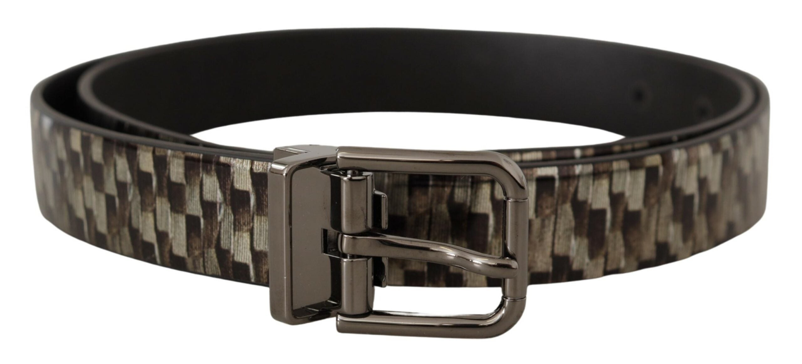 Dolce & Gabbana Elegant Leather Silver Buckle Men's Belt