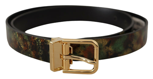 Dolce & Gabbana Elegant Leather Belt with Bronze Men's Buckle