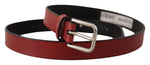 Dolce & Gabbana Elegant Maroon Italian Leather Men's Belt