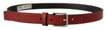 Dolce & Gabbana Elegant Maroon Italian Leather Men's Belt