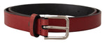 Dolce & Gabbana Elegant Maroon Italian Leather Men's Belt