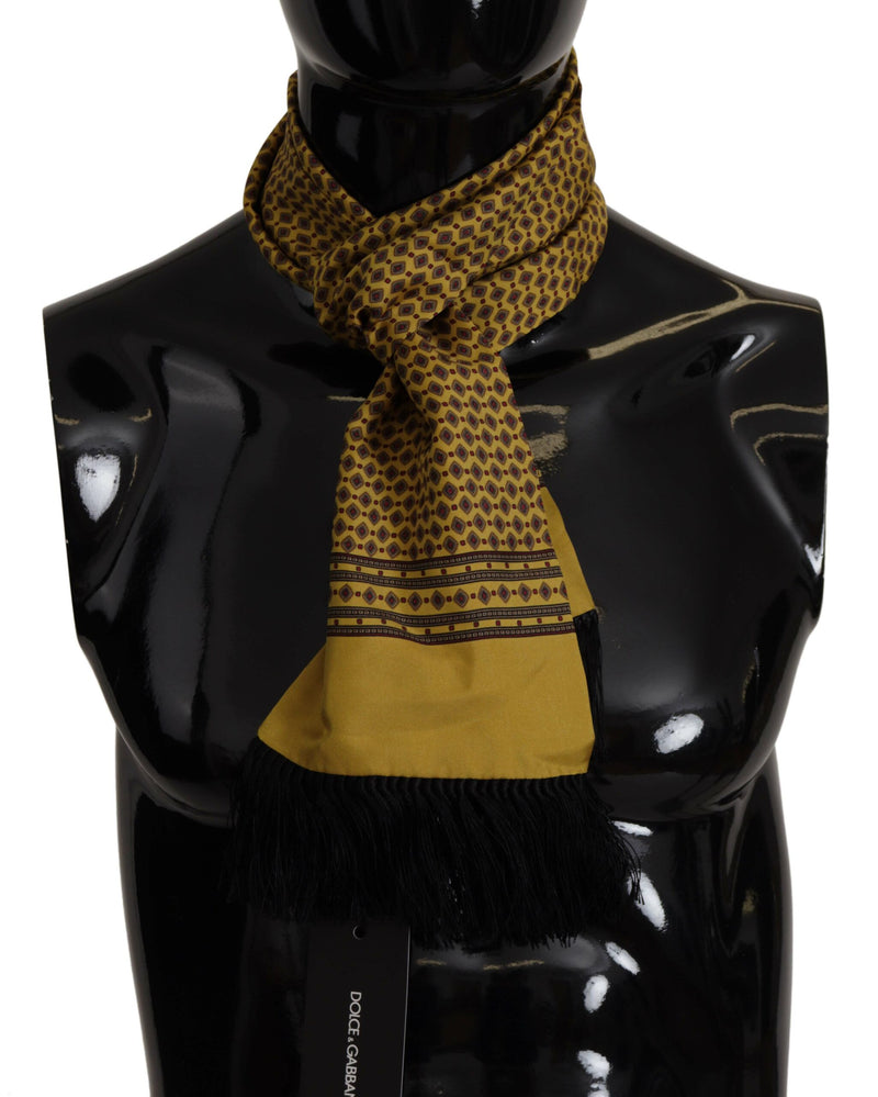 Dolce & Gabbana Elegant Yellow Silk Men's Men's Scarf