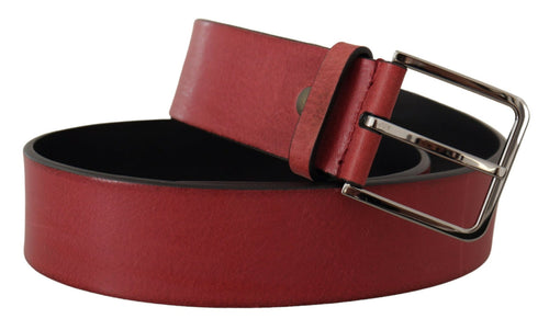 Dolce & Gabbana Elegant Grosgrain Leather Belt with Silver Men's Buckle