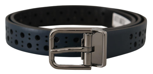 Dolce & Gabbana Elegant Navy Blue Leather Men's Belt