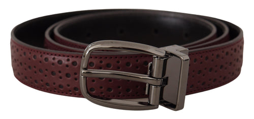 Dolce & Gabbana Elegant Leather Belt with Metal Men's Buckle