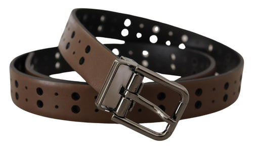 Dolce & Gabbana Elegant Leather Belt with Metal Men's Buckle