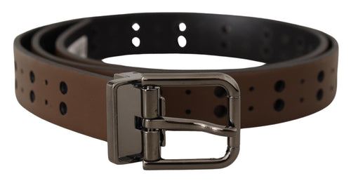 Dolce & Gabbana Elegant Leather Belt with Metal Men's Buckle