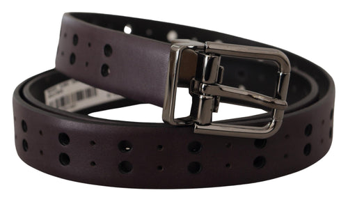 Dolce & Gabbana Burgundy Elegance Leather Men's Belt