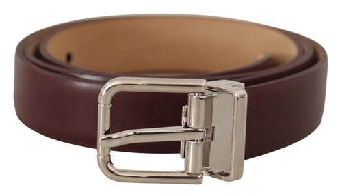 Dolce & Gabbana Elegant Leather Belt with Silver Tone Men's Buckle