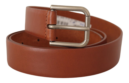 Dolce & Gabbana Elegant Leather Belt with Metal Men's Buckle