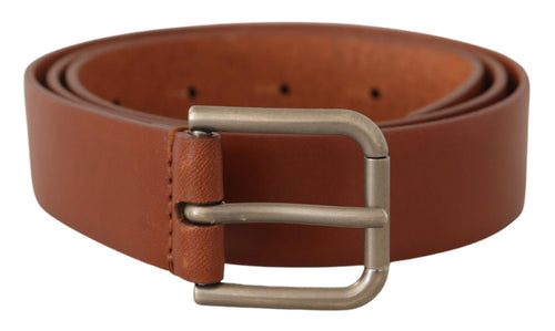 Dolce & Gabbana Elegant Leather Belt with Metal Men's Buckle