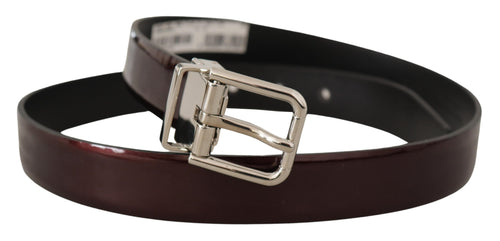 Dolce & Gabbana Elegant Dark Brown Patent Leather Men's Belt