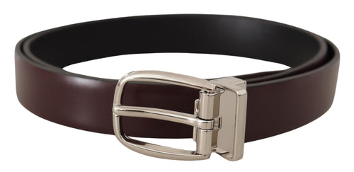 Dolce & Gabbana Elegant Leather Belt with Silver Metal Men's Buckle