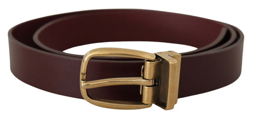 Dolce & Gabbana Elegant Brown Leather Belt with Gold Men's Buckle