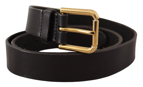 Dolce & Gabbana Elegant Leather Belt with Metal Men's Buckle