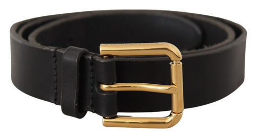 Dolce & Gabbana Elegant Leather Belt with Metal Men's Buckle