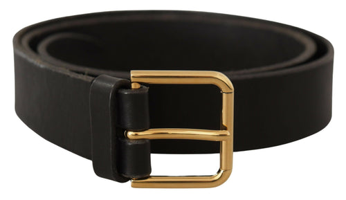 Dolce & Gabbana Elegant Leather Belt with Metal Men's Buckle