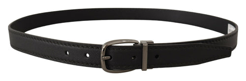 Dolce & Gabbana Elegant Black Leather Belt with Metal Men's Buckle