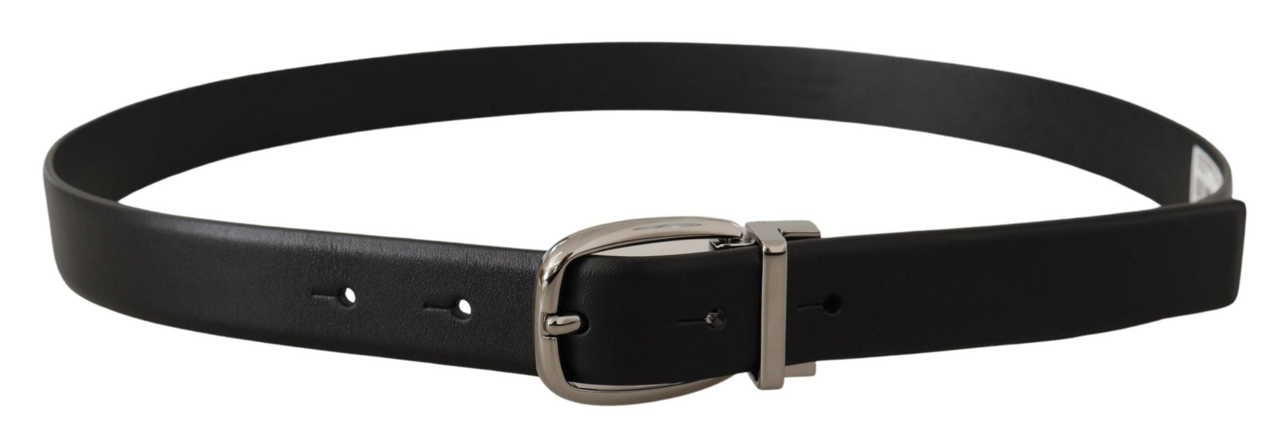 Dolce & Gabbana Elegant Leather Belt with Metal Men's Buckle