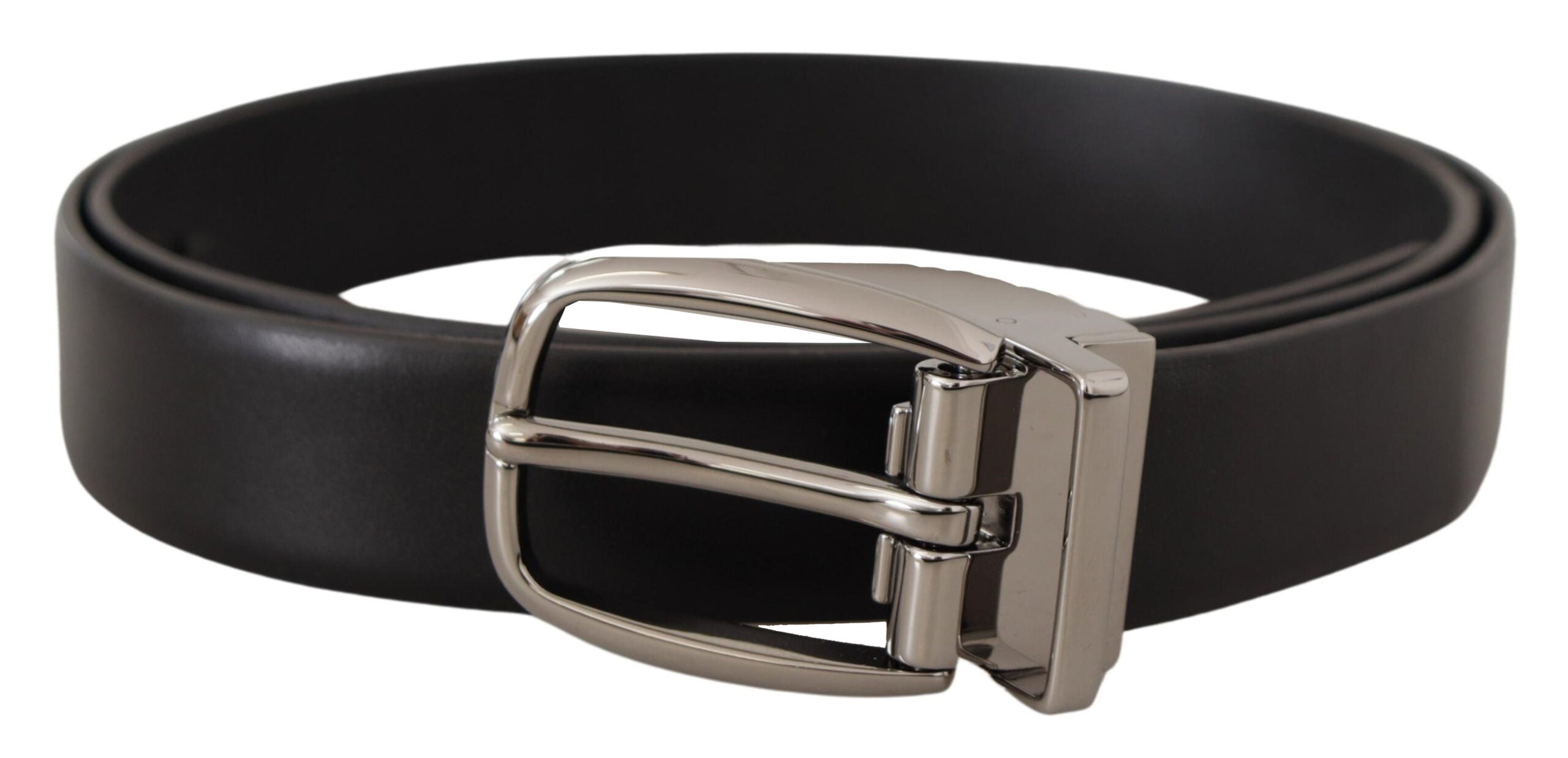 Dolce & Gabbana Elegant Leather Belt with Metal Men's Buckle