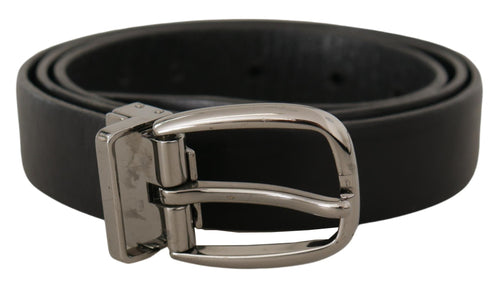 Dolce & Gabbana Elegant Black Leather Designer Men's Belt