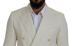 Dolce & Gabbana Elegant Off White Silk-Blend Men's Suit