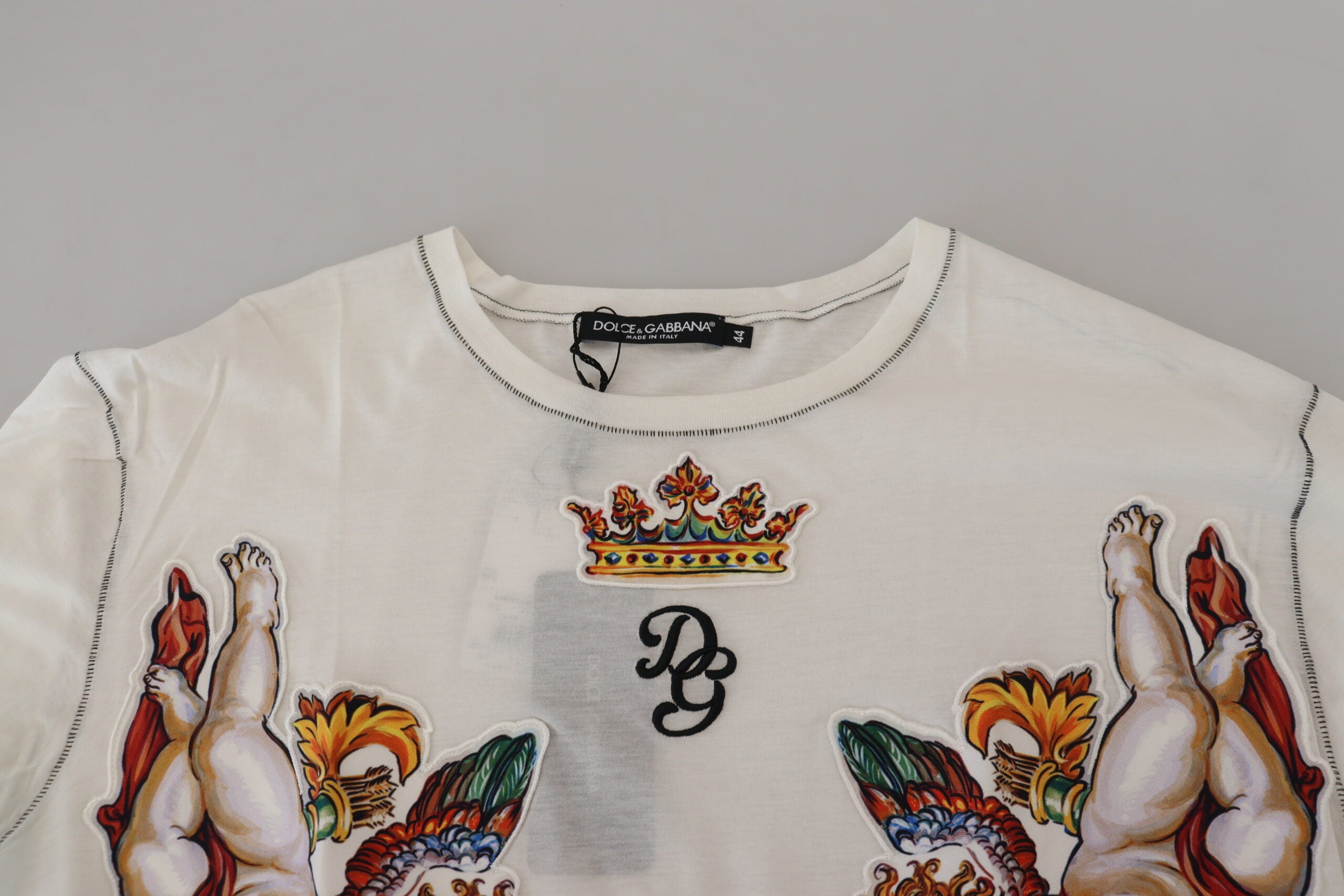 Dolce & Gabbana Elegant White Cotton-Silk Blend Men's Tee