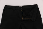 GF Ferre Elegant Slim Fit Black Cotton Men's Trousers