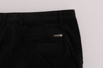 GF Ferre Elegant Slim Fit Black Cotton Men's Trousers