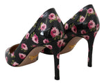 Prada Elegant Floral Print Leather Women's Pumps