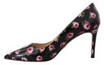 Prada Elegant Floral Print Leather Women's Pumps